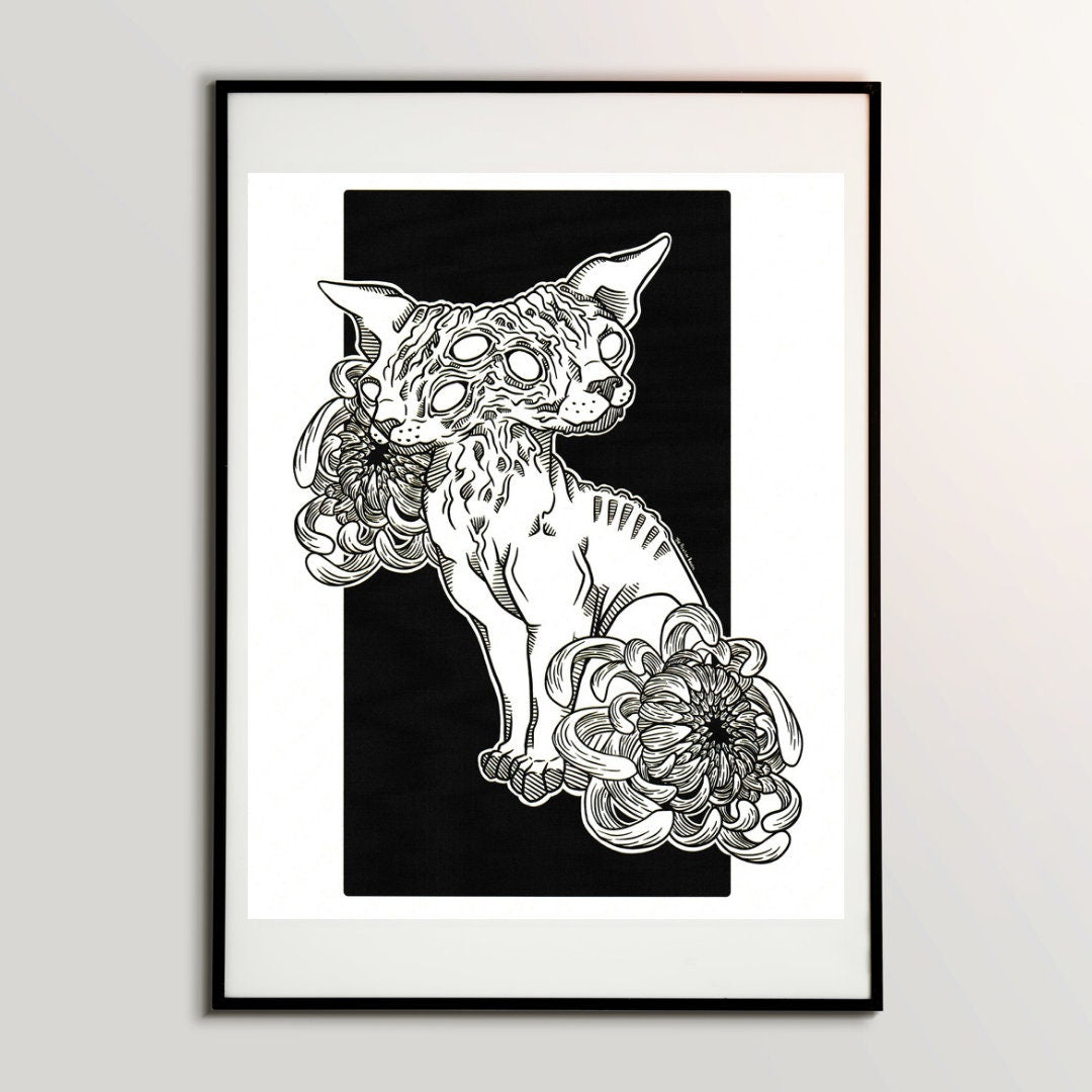 Two-Faced Cat 8x10 Art Print