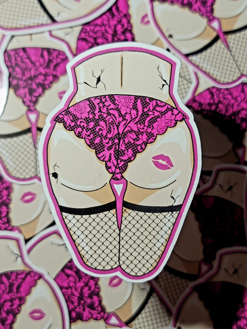 Pink Lace Booty Sticker