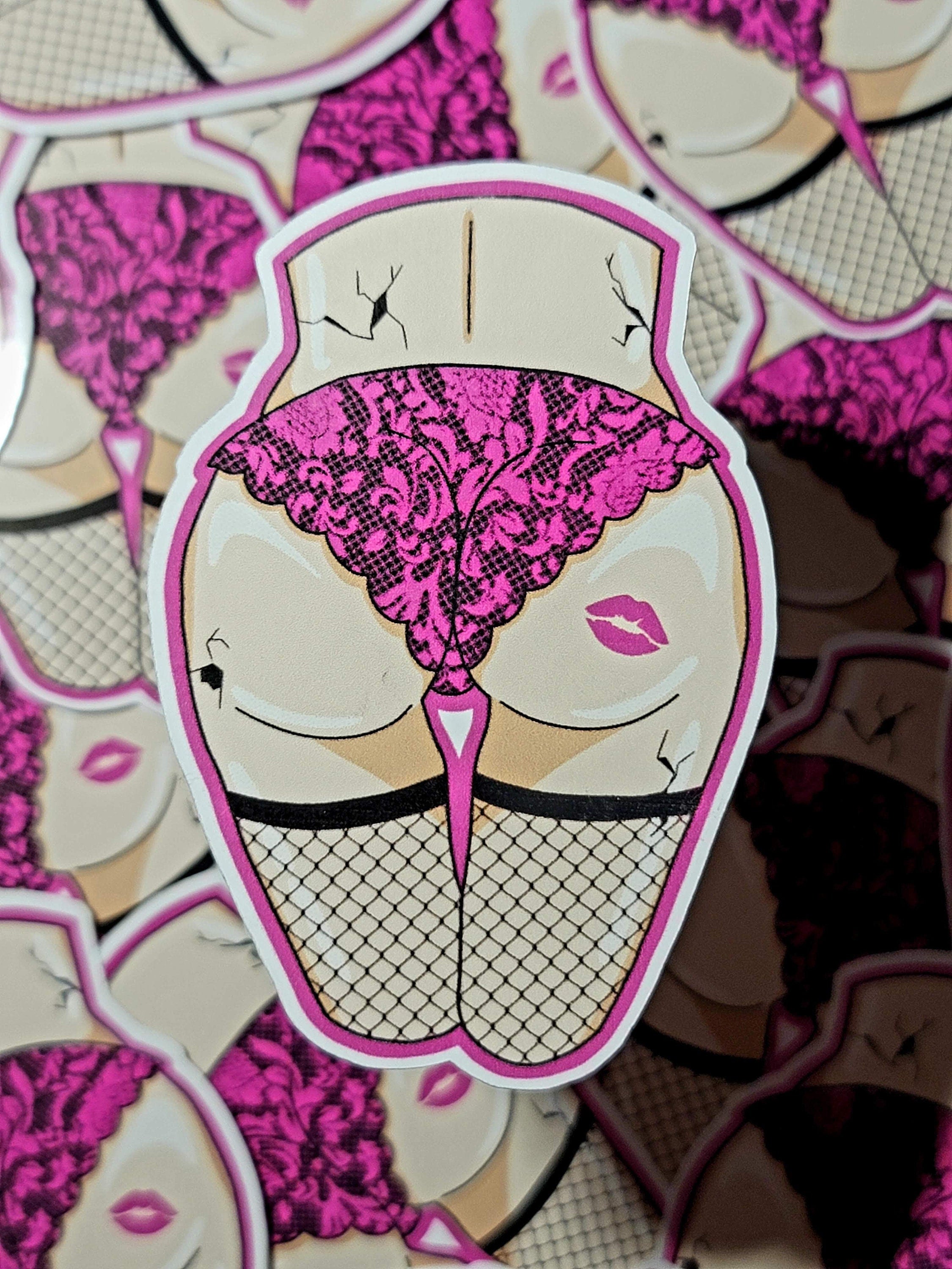 Pink Lace Booty Sticker