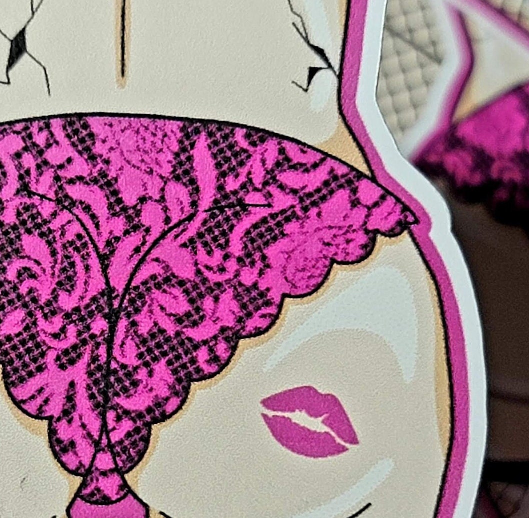 Pink Lace Booty Sticker