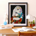 Bunny Bouquet Painting 8x10 Art Print